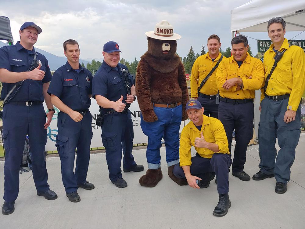 Picture of Firefighters with Smokey the Bear